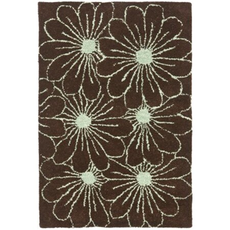Safavieh 2 x 3 ft. Accent Contemporary Soho Brown and Teal Hand Tufted Rug SOH768C-2